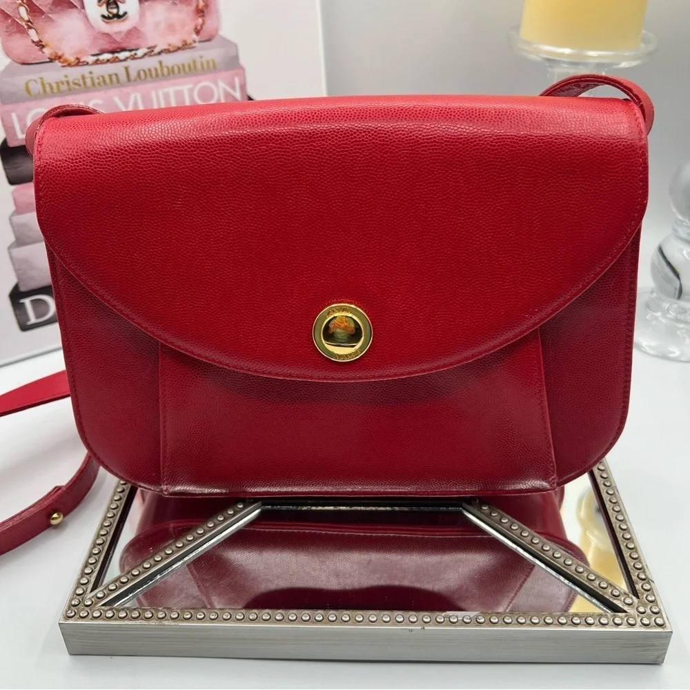 LANVIN Red Leather Two-Way Bag - EUC - Picture 6 of 15
